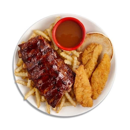 Repas demi-portion de côtes levées & 3 filets / Ribs & 3 Chicken Strips Meal