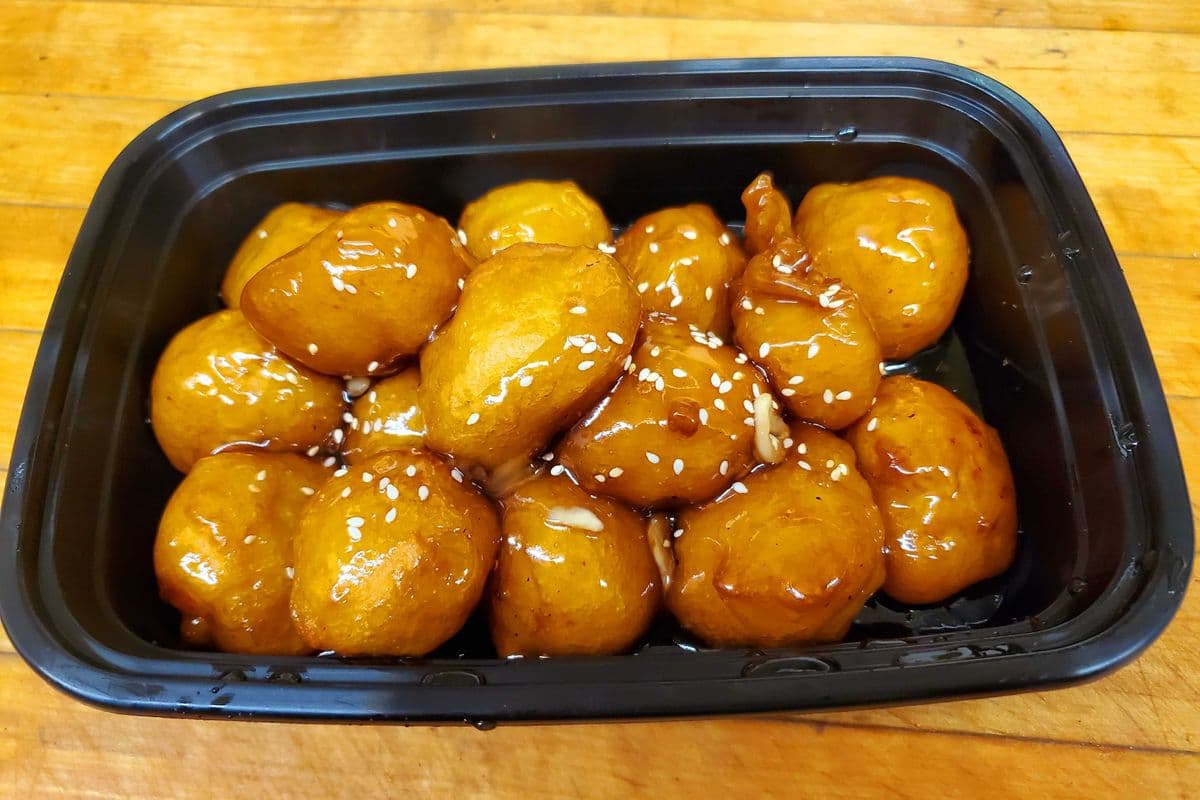 54. Honey-Garlic Chicken Balls