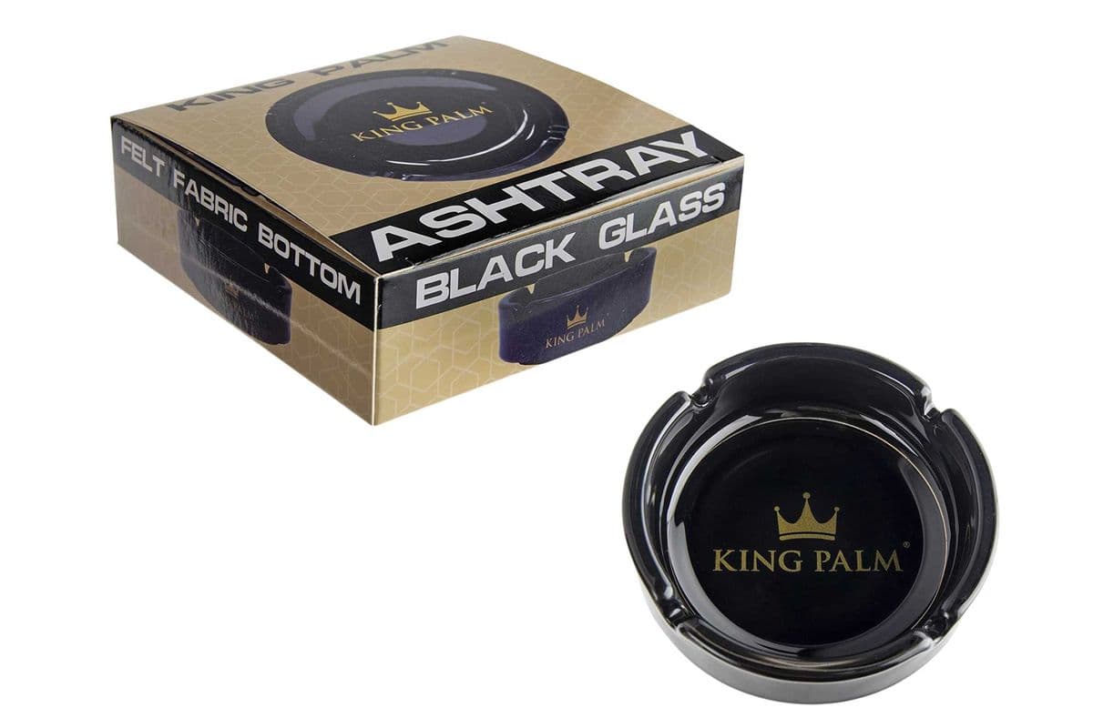 KP Round Black Glass Ashtray
