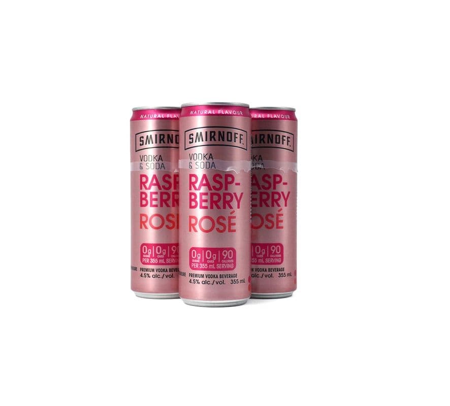 Smirnoff Vodka and Soda Raspberry Rose (4x355mL cans) (1 x 355ml)