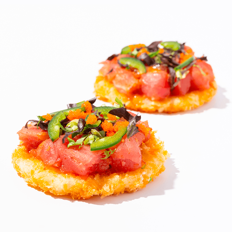 SUSHI PIZZA TARTARE DE THON / TUNA TARTARE SUSHI PIZZA