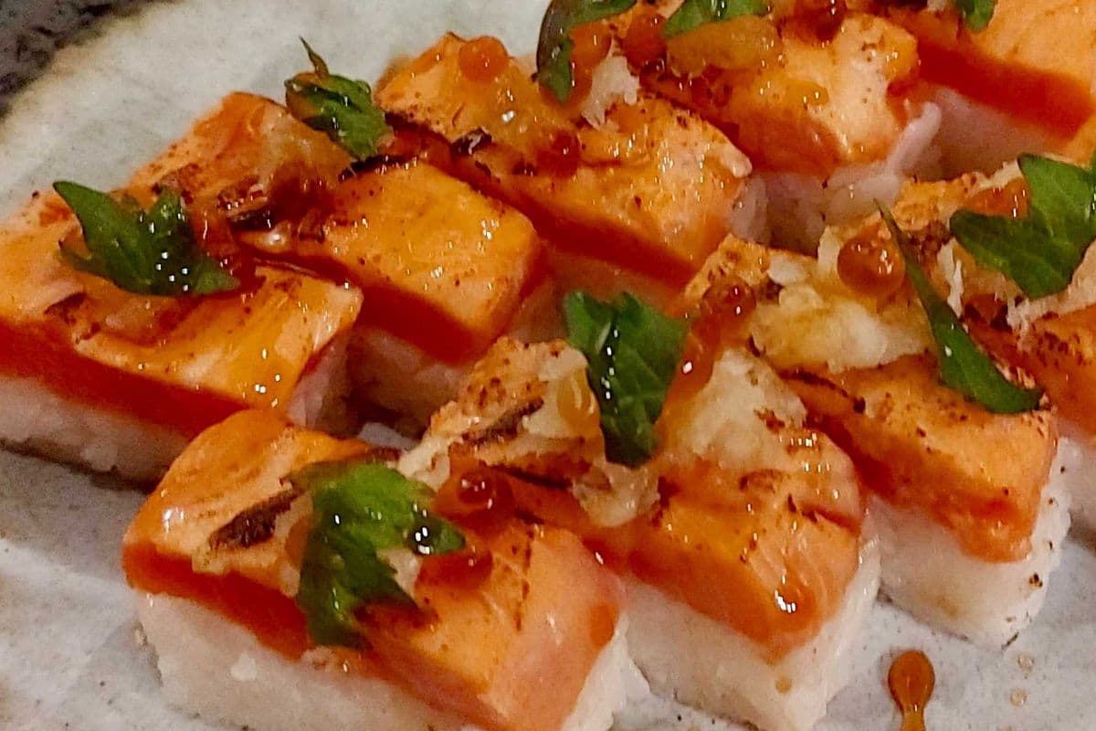 Sockeye Salmon Aburi Oshi Sushi