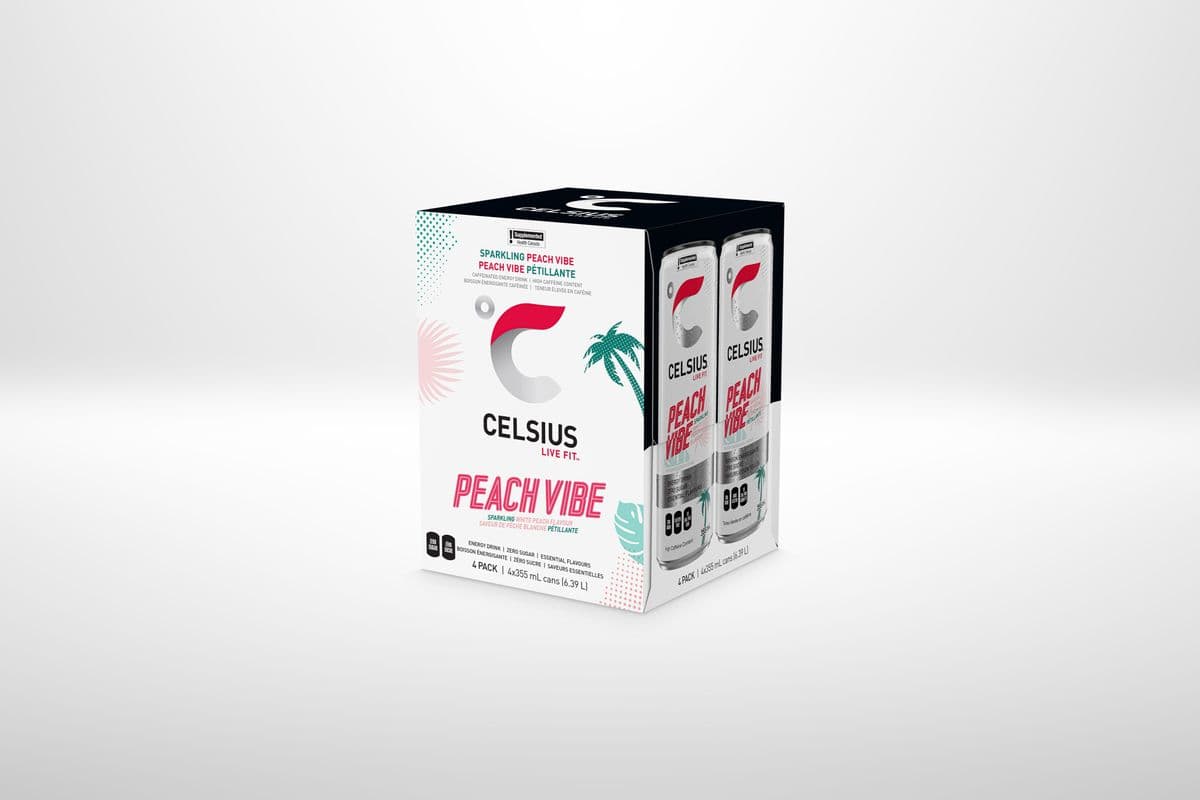 Celsius Peach Vibe 355 ml (4 Pack)