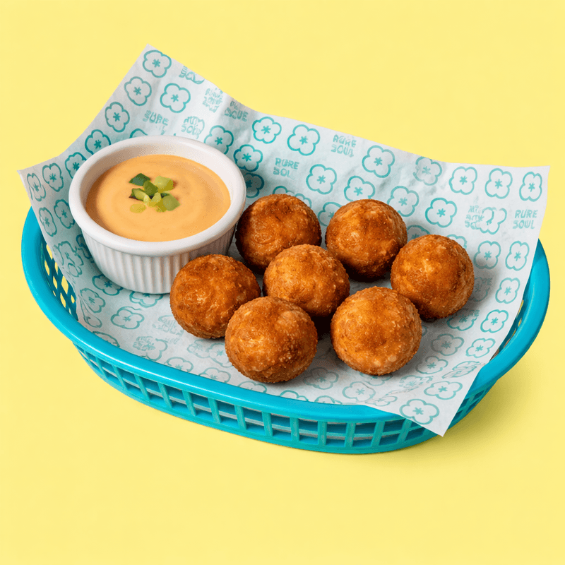 Boules crevettes frites mayo épicée (7) / Shrimps fried balls (7) spicy lime mayo