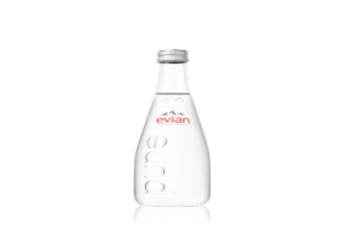 EVIAN SPRING WATER GLASS BOTTLE