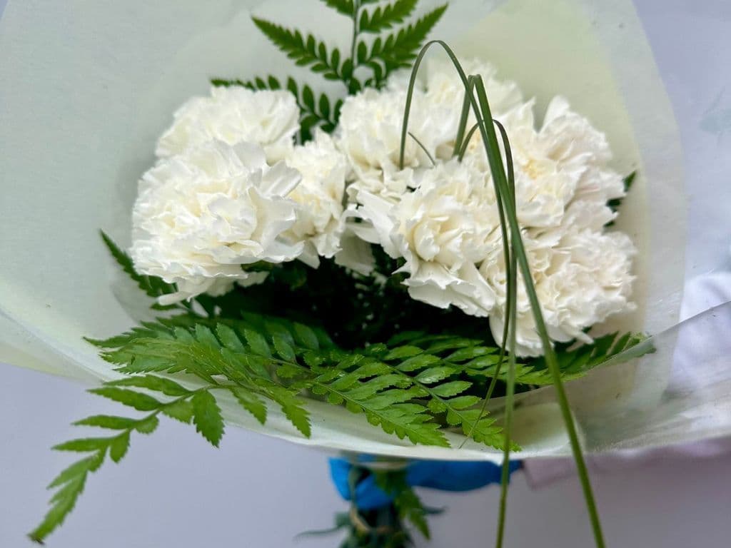 (GREAT VALUE) WHITE CARNATION BOUQUET