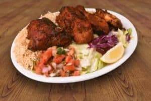 Half Chicken Kabob Dinner