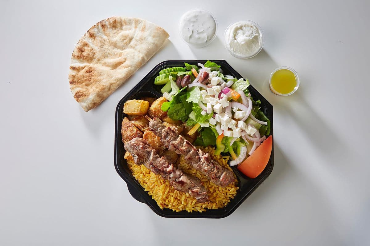 Lamb Souvlaki Greek Plate