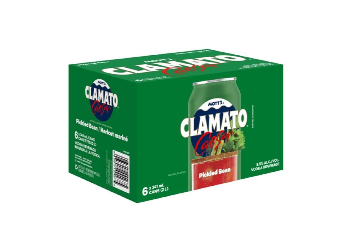 893061. MOTT'S CLAMATO CAESAR PICKLED BEAN (6 x 341ML (CANS))