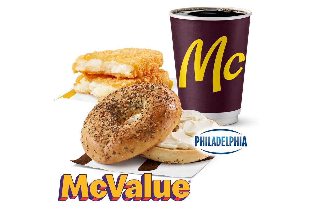Everything Bagel w/ Reg Cream Cheese McValue Meal [540.0 Cals]
