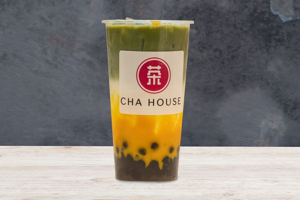 Mango Matcha Milk with Pearls