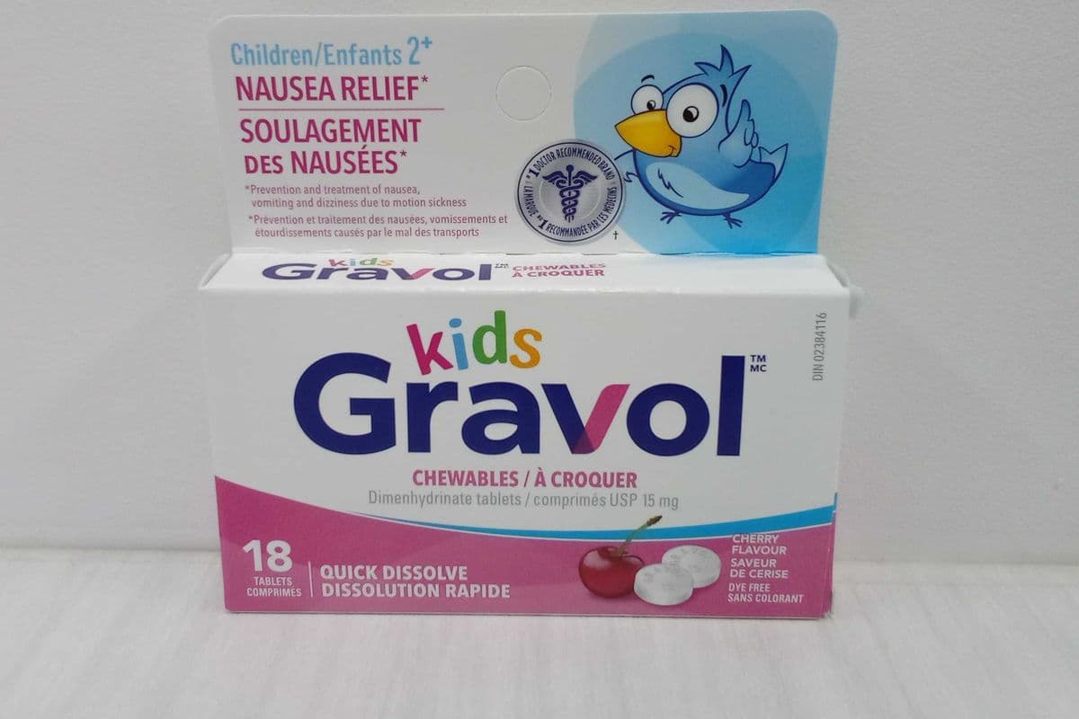 Gravol Kids - Dye Free Chewables (18Tabs)
