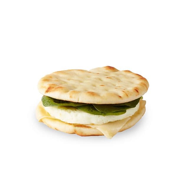 Egg White, Pesto, Swiss Cheese,  Naan Breakfast Sandwich 