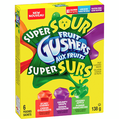 Gushers aux Fruit Super Surs 138g/ Fruit Gushers  Super Sours 138g