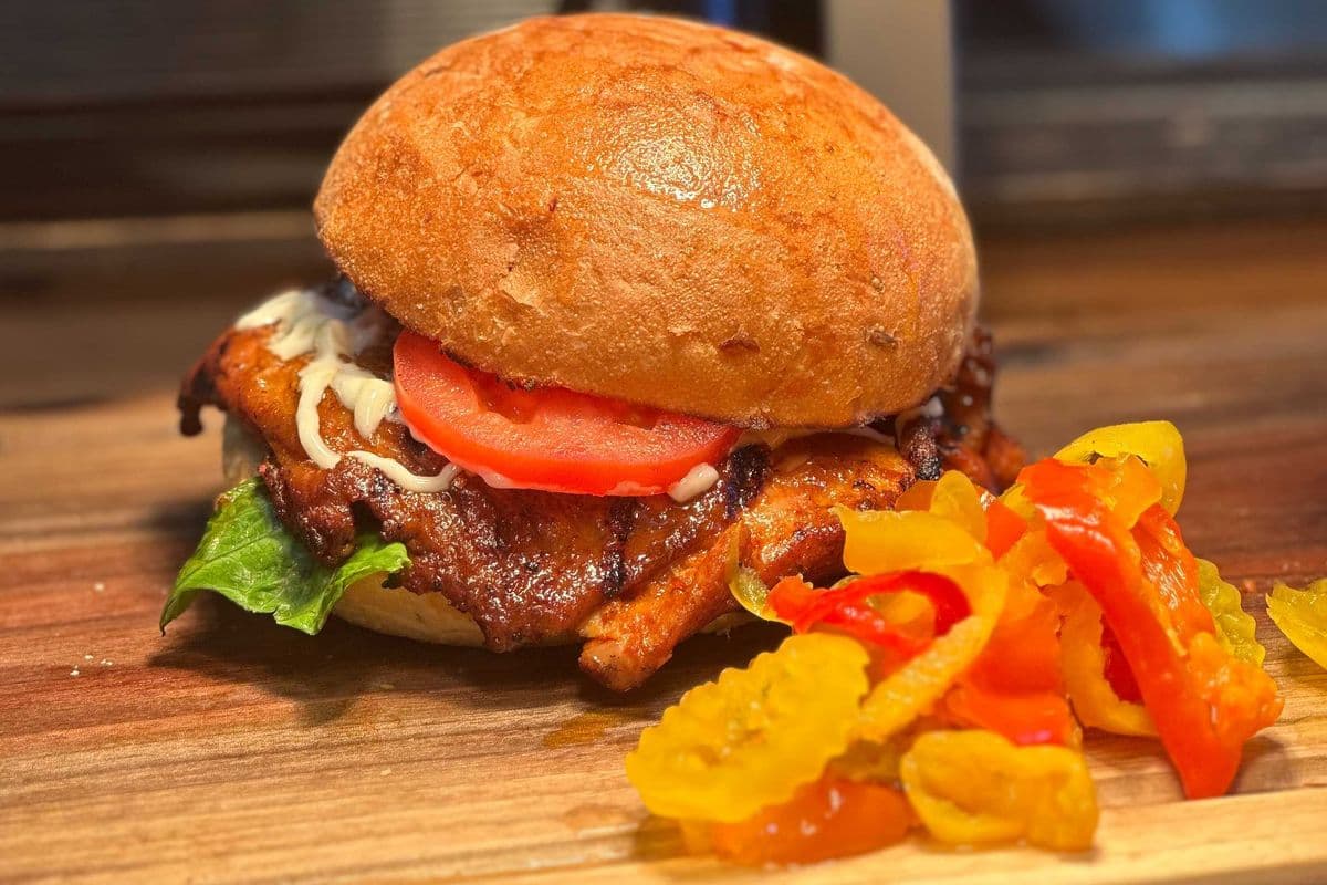 Jerk Chicken Sandwich (Smoked Chicken is Pink)