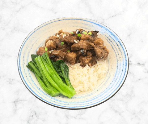 Pork Ribs in Black Bean Sauce with Rice P04 / 豆豉芋头蒸排骨飯 P04
