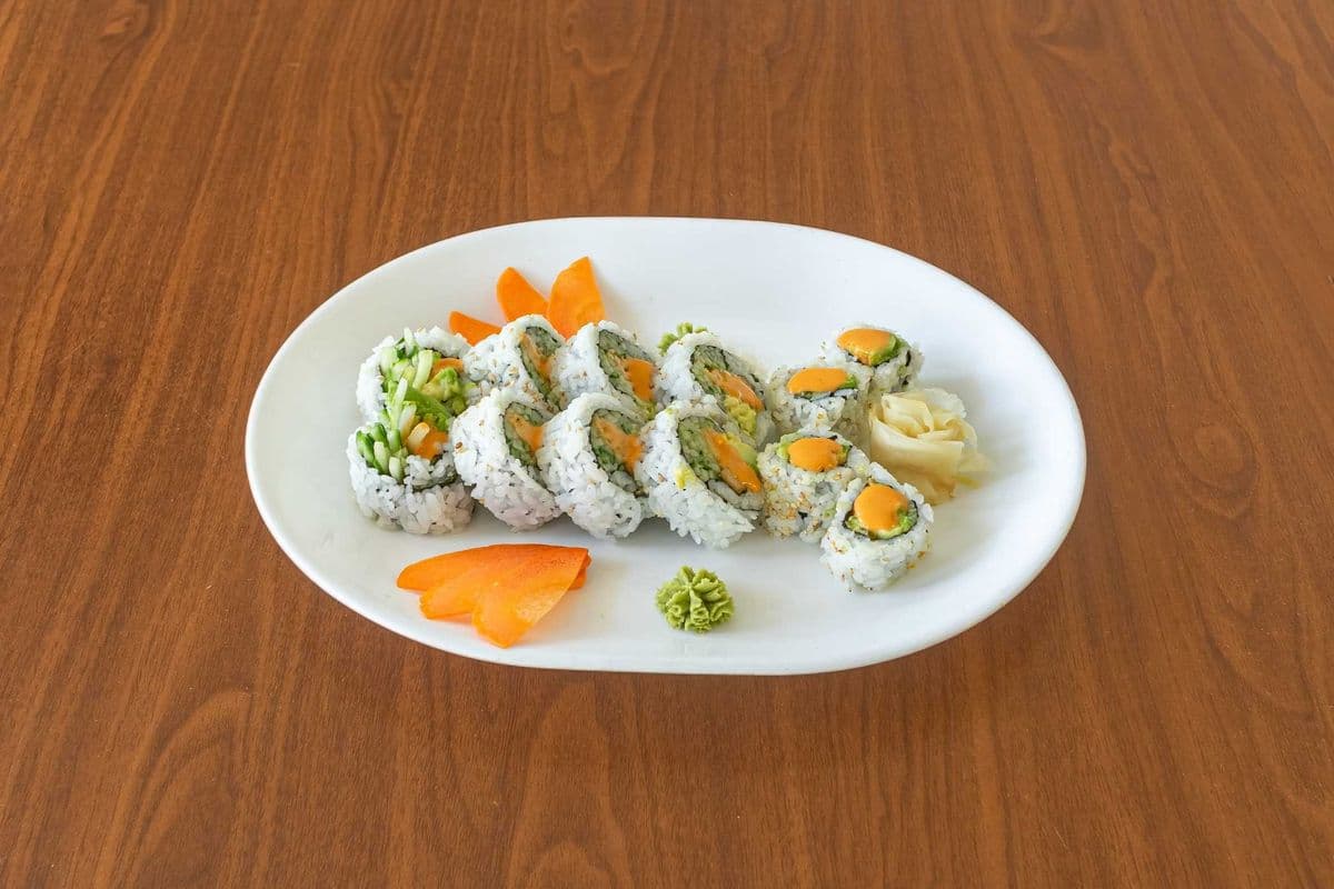 AC1. Veggie Dynamite Roll (8 pcs) and Spicy Avocado Roll (4 pcs)