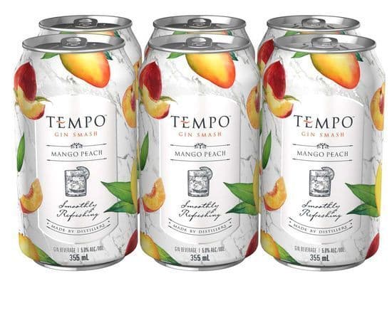 Tempo Gin Smash Mango Peach, 6 x 355 ml