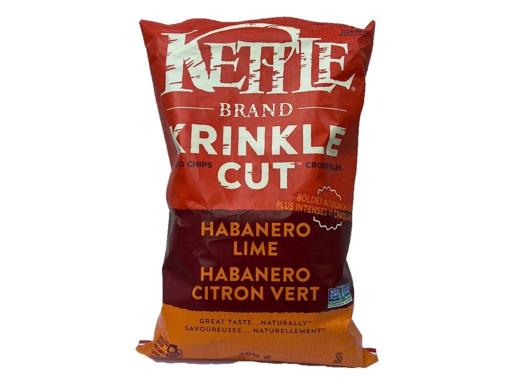 Kettle chips krinkle cut haberano lime 128g