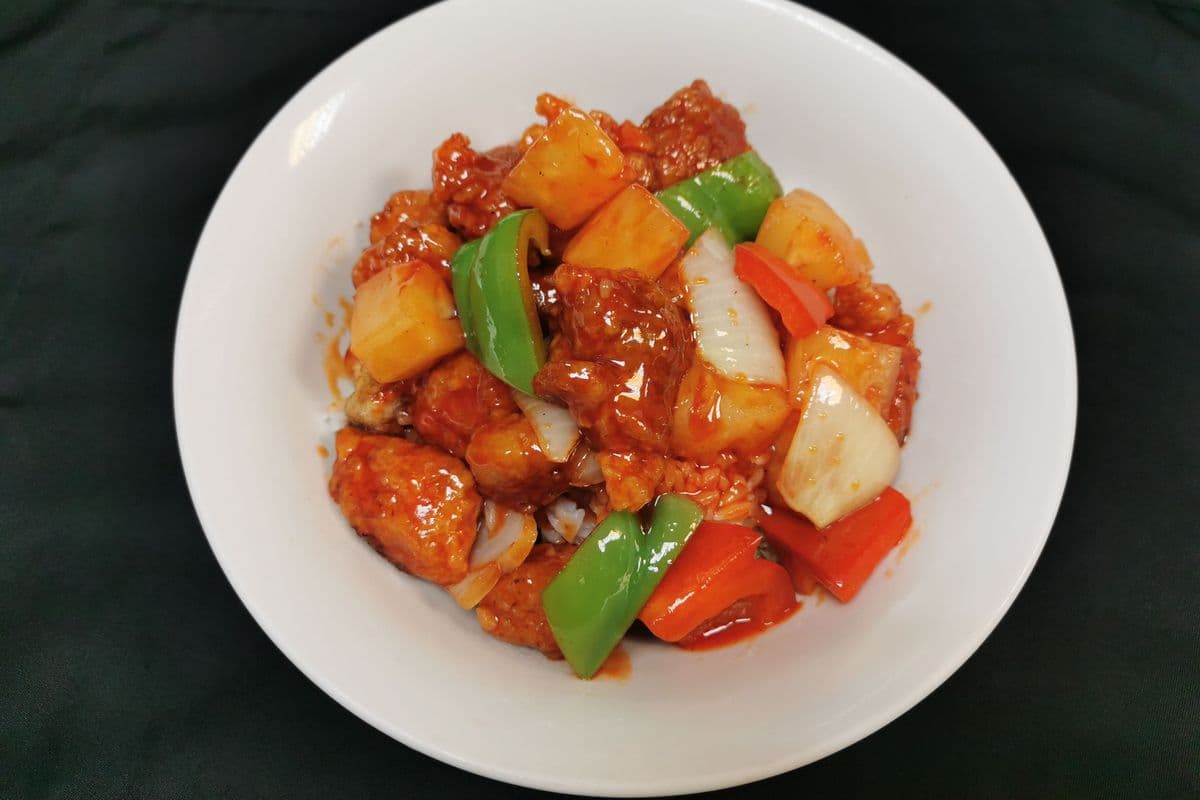 Sweet-and-Sour Pork Rice Bowl