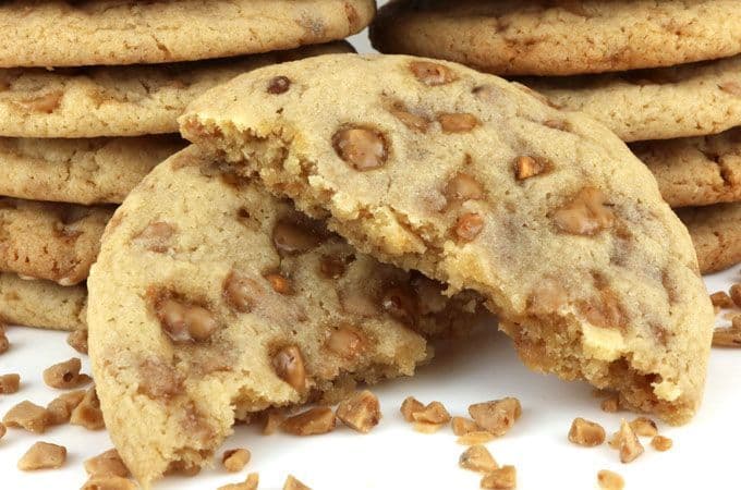 ENGLISH TOFFEE SKOR COOKIES Half Dozen (6) Cookies