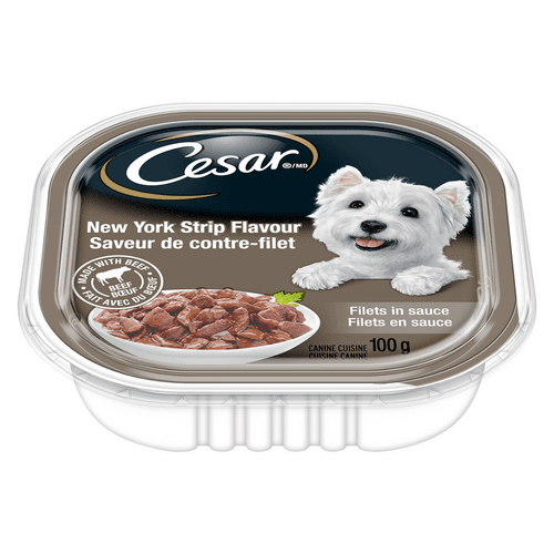 Cesar Cuisine Canine Saveur de Contre-filet 100g/ Cesar Dog Food New York Strip Flavour 100g100g