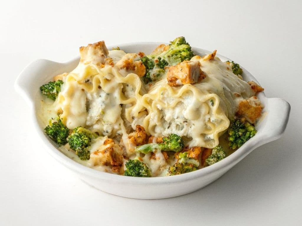 Chicken Alfredo Baked Lasagna Rolls