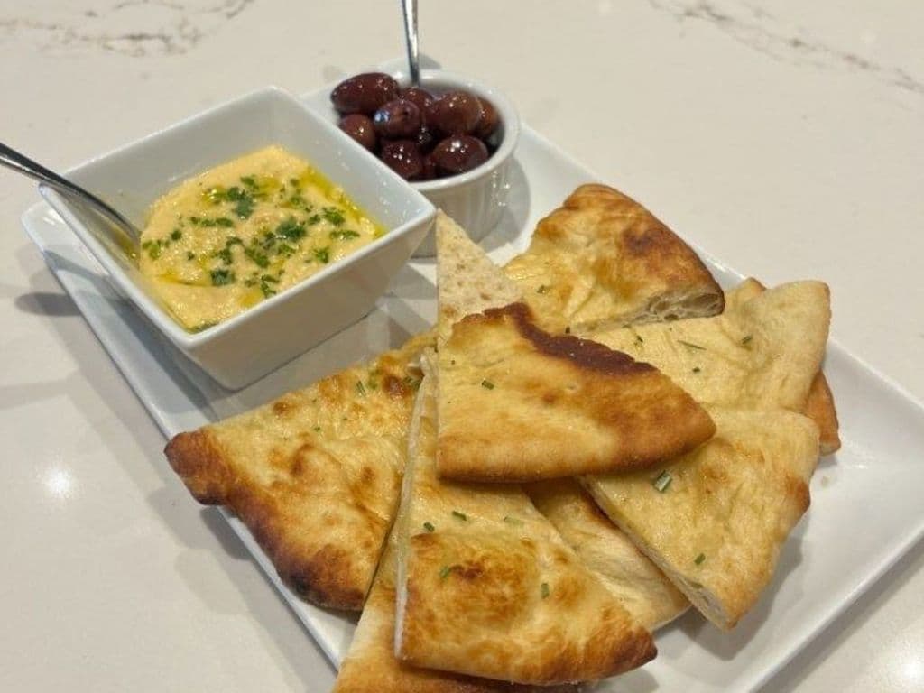 Marinated Olives and Lemon Garlic Hummus