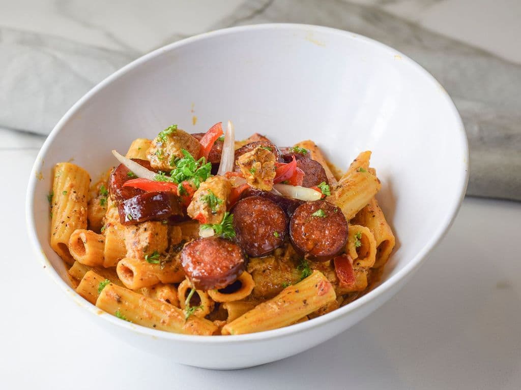 Spicy Chicken Pesto & Chorizo Rigatoni 