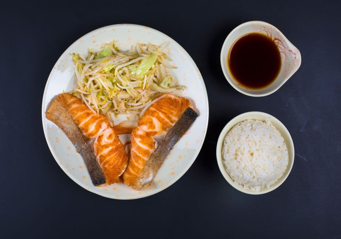 102. Salmon Teriyaki Dinner
