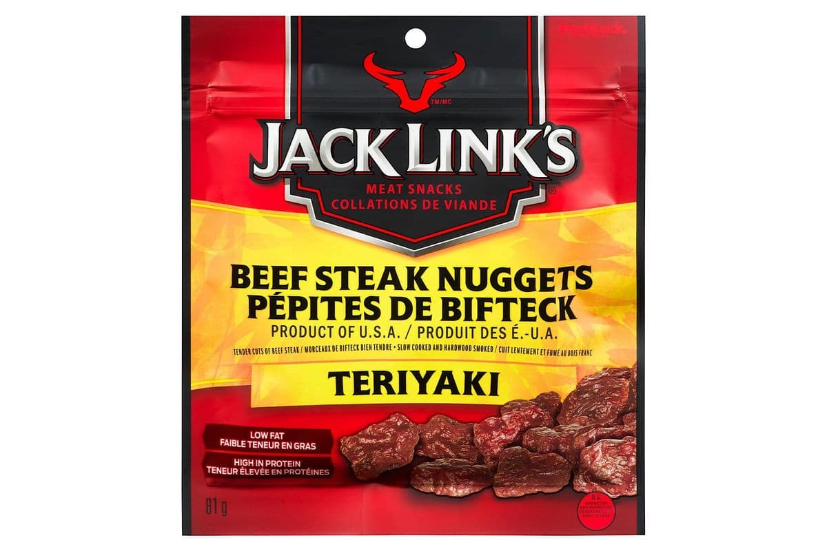 Jack Link’s - Pépites de Bifteck Teriyaki / Beef Steak Nuggets Teriyaki (81 g)