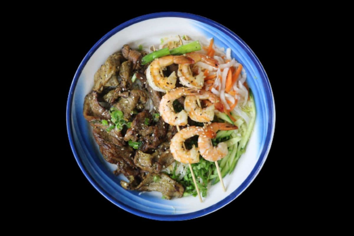 61. Grilled Lemongrass Prawns and Pork Slices