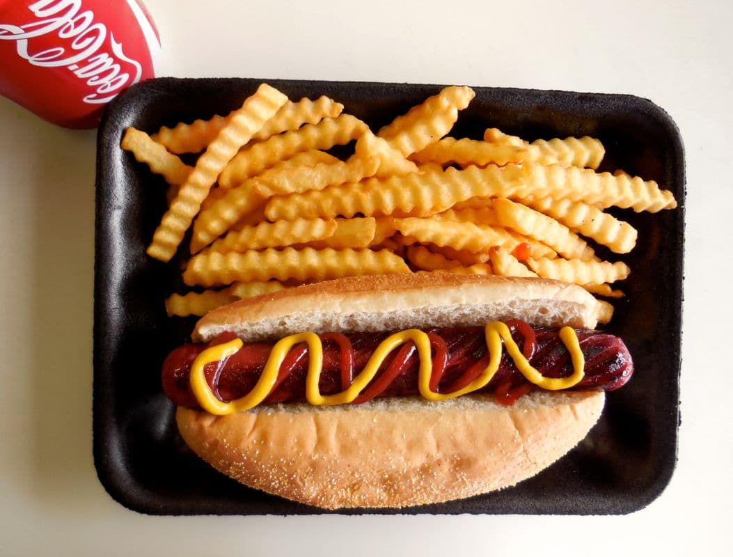 All-Beef Hot Dog, Fries, and Drink