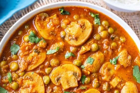 Mushroom and Peas Masala