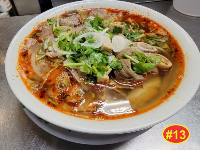 #13. Hue Special in Spicy Noodle Soup - Bun Bo Hue (2/320Z CUP CHARGED)