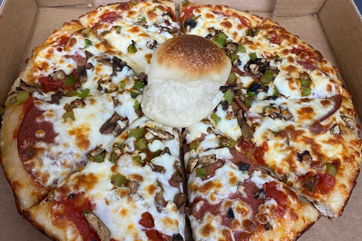 16. 12" Pepperoni, Green Pepper, and Mushroom Pizza
