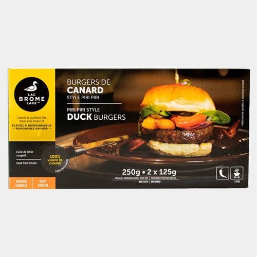 Brome Lake Burger de canard style piri piri surgelé (250g) / Brome lake Frozen Piri Piri Style Duck Burger (250g)