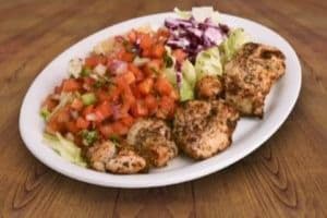 Chicken Breast Kabob Salad & Naan