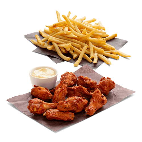 Chicken Wings (10 Wings) + Dipping Sauce + Single Fries
