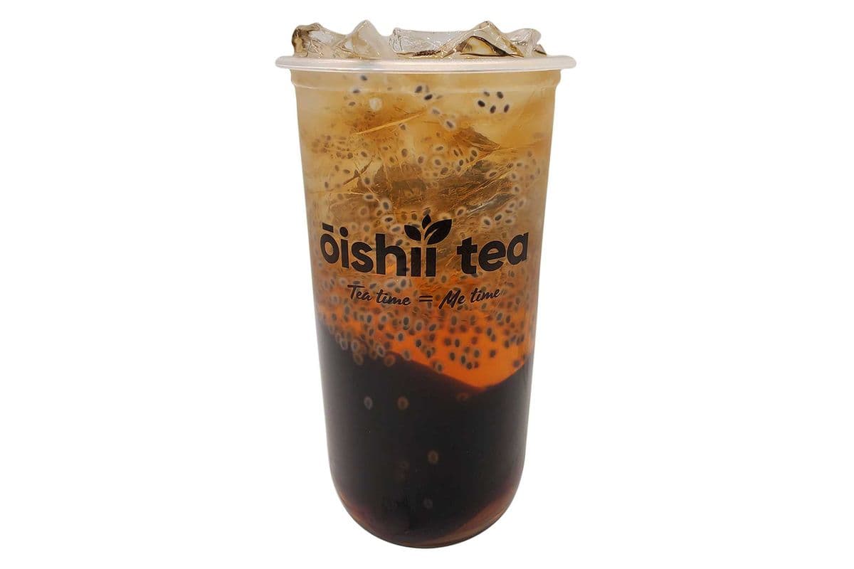 Sweet Winter Melon Tea with Grass Jelly and Basil Seeds, Large