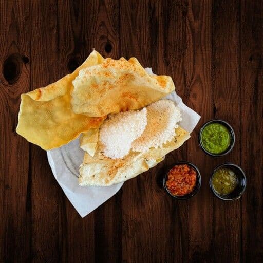Assorted Pappadam Basket with Trilogy Chutney