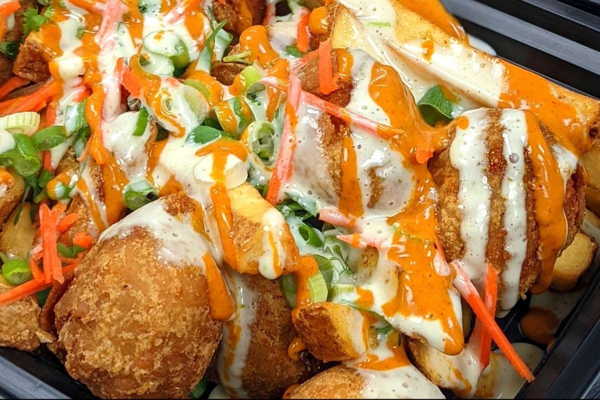 Loaded Chicken Balls and Fries