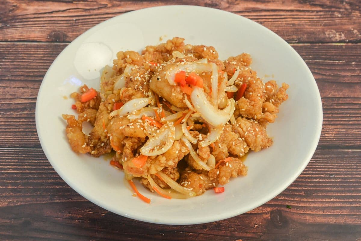 075. Deep-Fried Spicy Honey Glazed Sliced Chicken