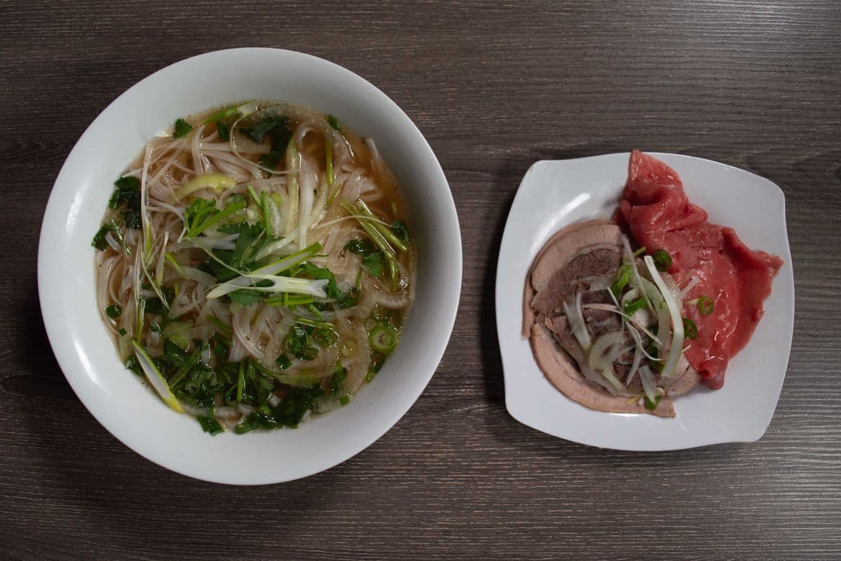P4. Large Rare Beef and Brisket Pho Noodle Soup