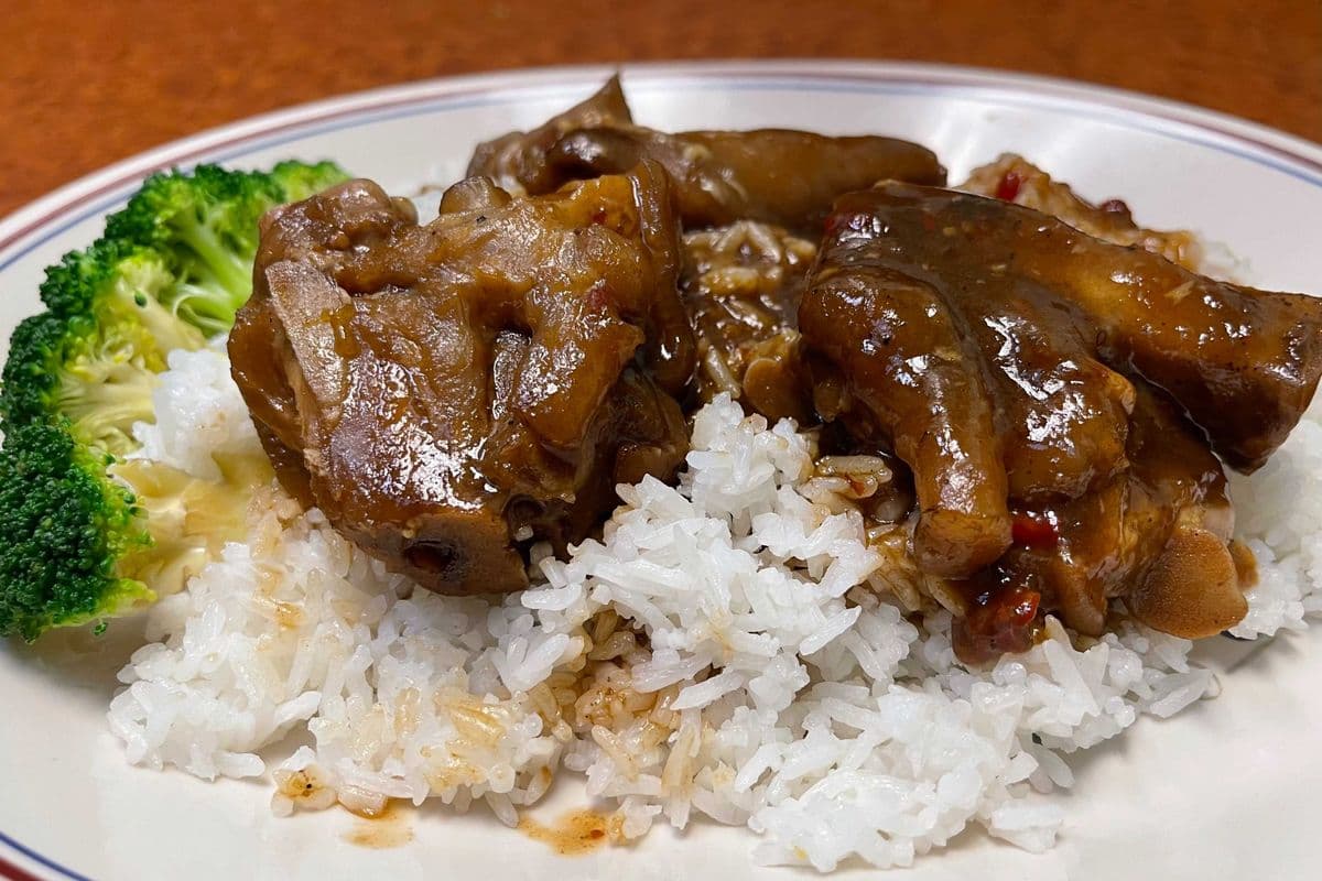 Spicy Pig Trotter On Rice