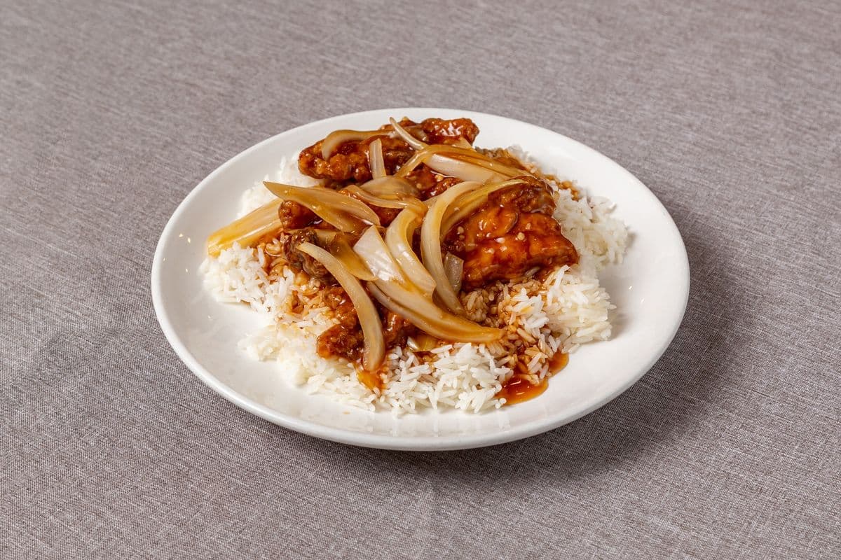 Pork Chop with Onion on Rice
