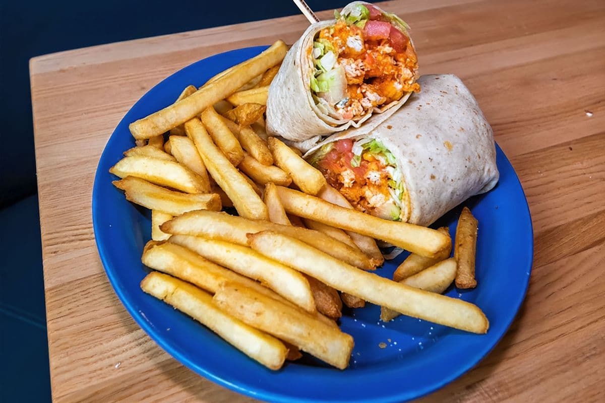 In House special Chicken wrap with fries