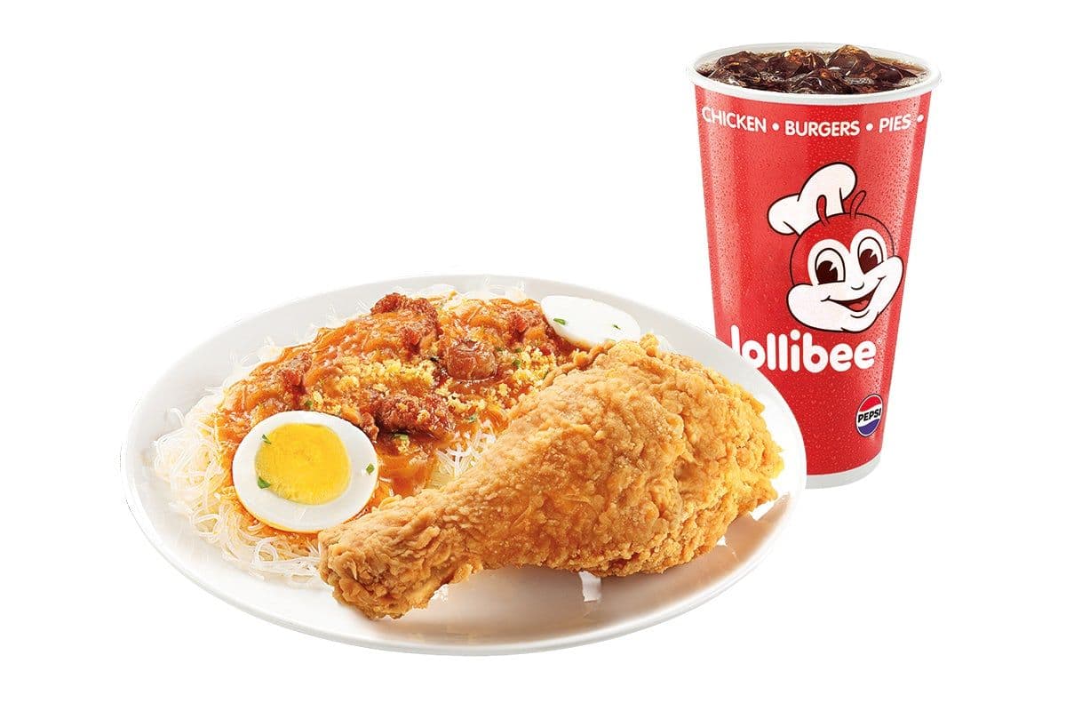 1pc Jolly Crispy Chicken w/ Palabok Fiesta and Drink