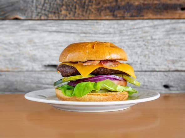 Bacon Cheese Burger and One Side - Free from Hormones & Antibiotics 100 % Angus Beef