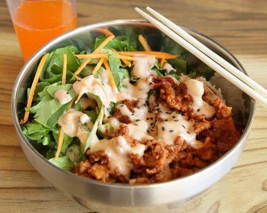 Spicy Pork Rice Bowl / Porc épicé avec riz